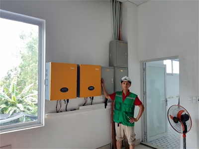 Lắp đặt điện mặt trời tại điện máy Trung Nhung- Vĩnh Phúc
